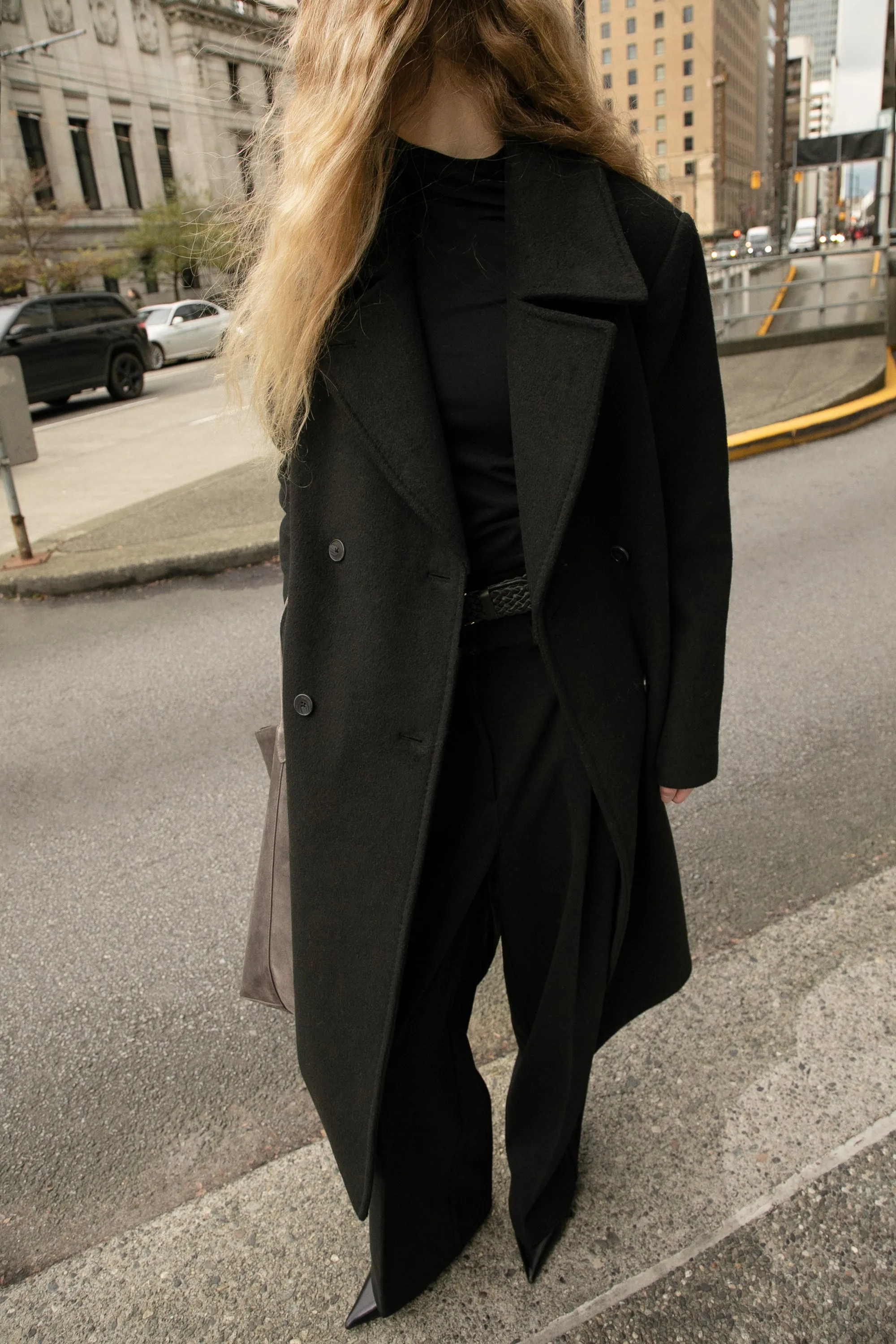 WOOL-BLEND DOUBLE BREASTED COAT WITH POCKETS sold by OAK AND FORT product image thumbnail 3