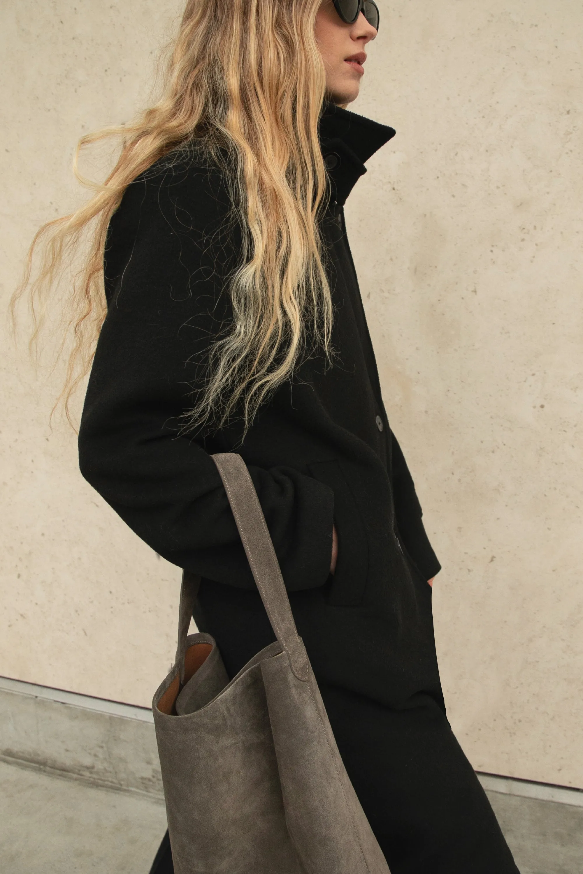 WOOL-BLEND DOUBLE BREASTED COAT WITH POCKETS sold by OAK AND FORT product image thumbnail 2