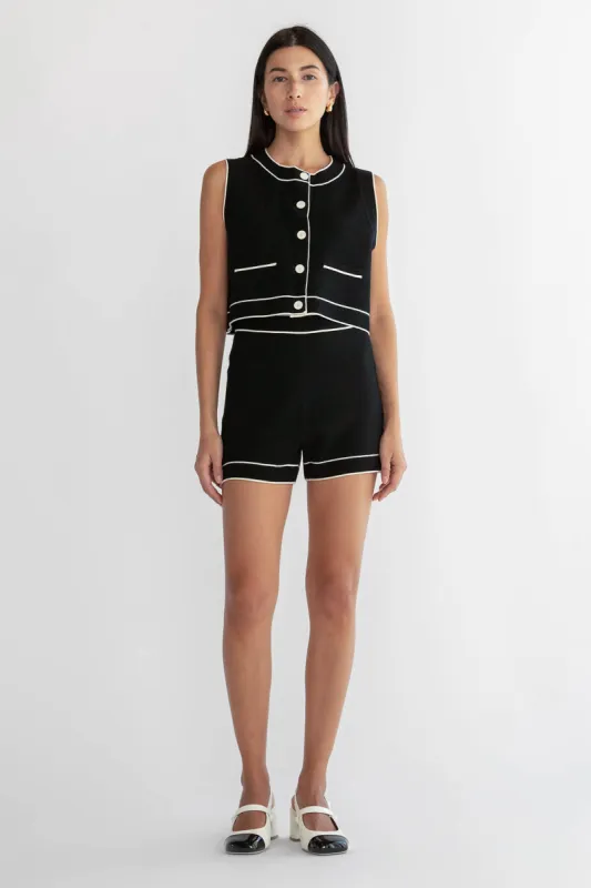 CONTRAST TRIM KNIT SHORT sold by OAK AND FORT