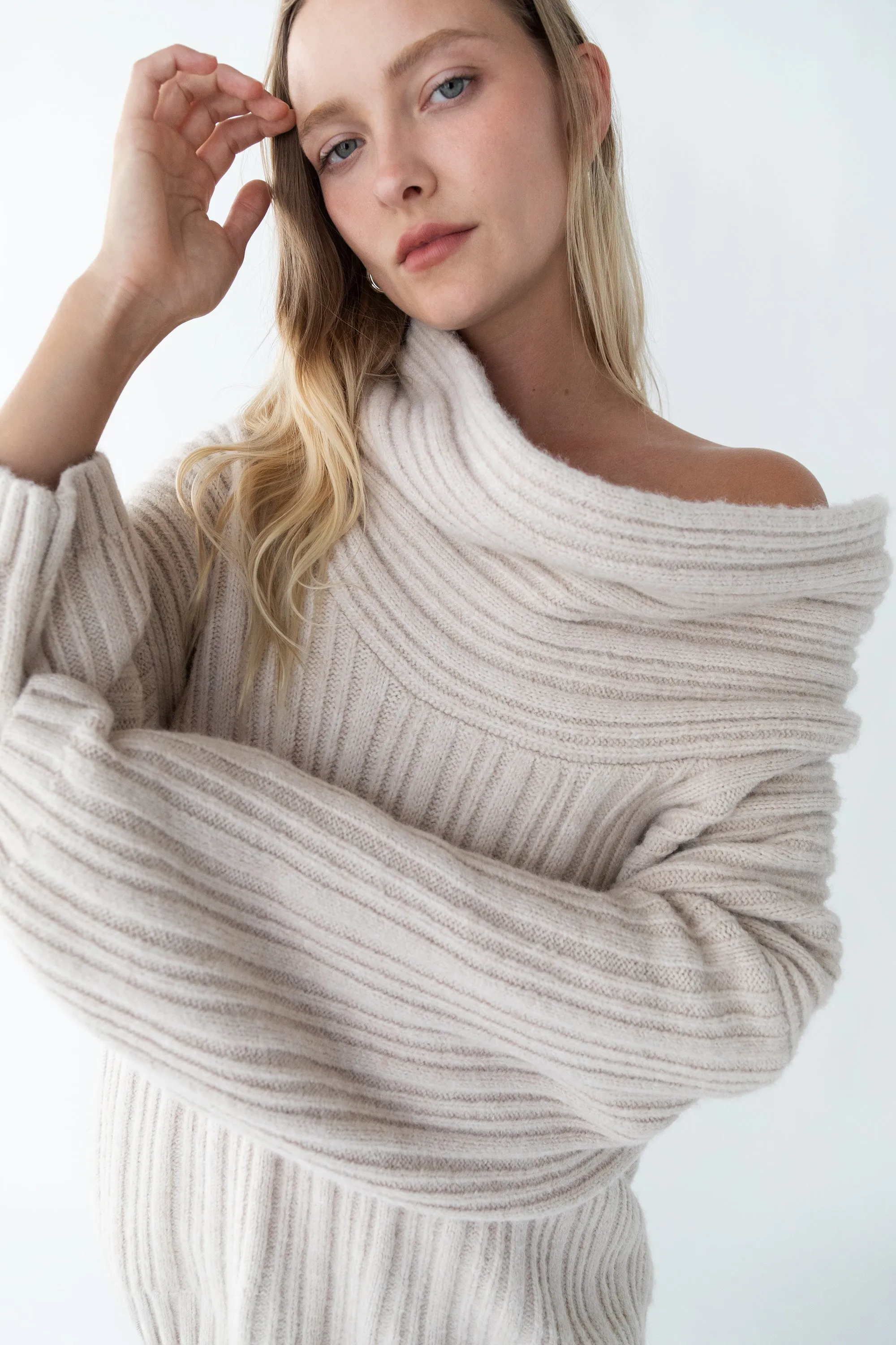 OVERSIZED SLOUCHY OFF THE SHOULDER SWEATER sold by OAK AND FORT product image thumbnail 3