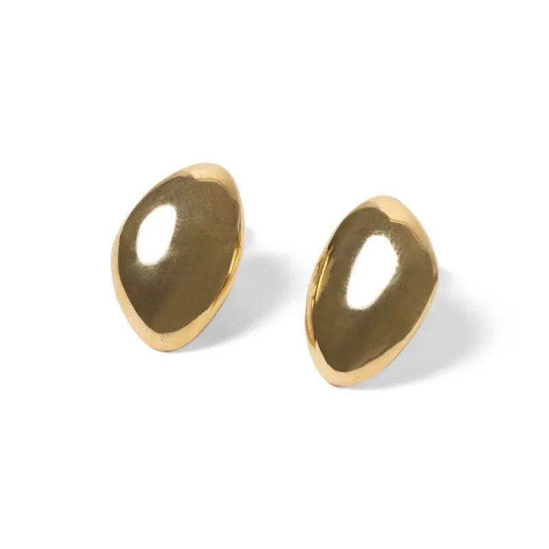 Convex Oval Earrings made by Obakki