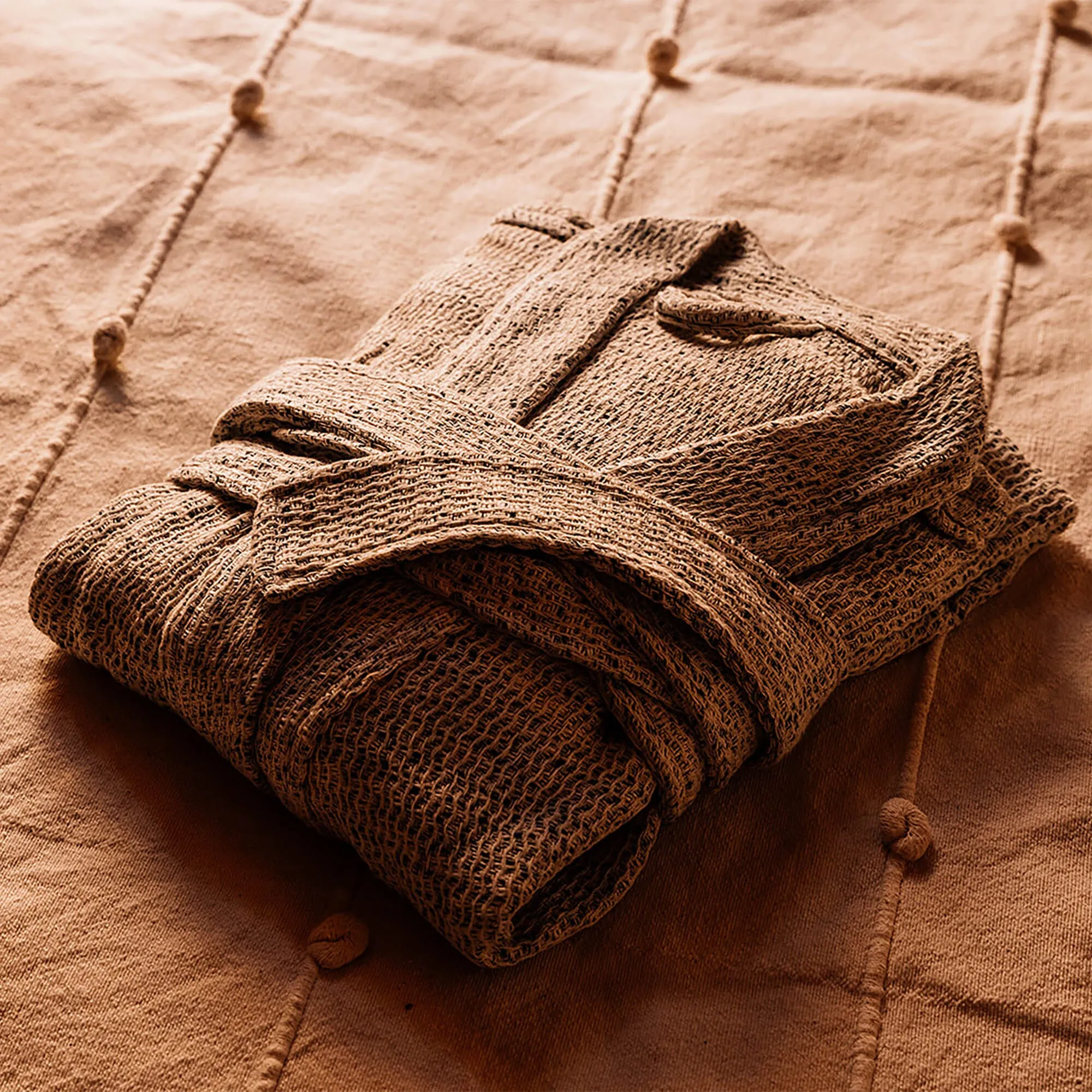 Turkish Linen Robe | Speckled Grey sold by Obakki product image thumbnail 4