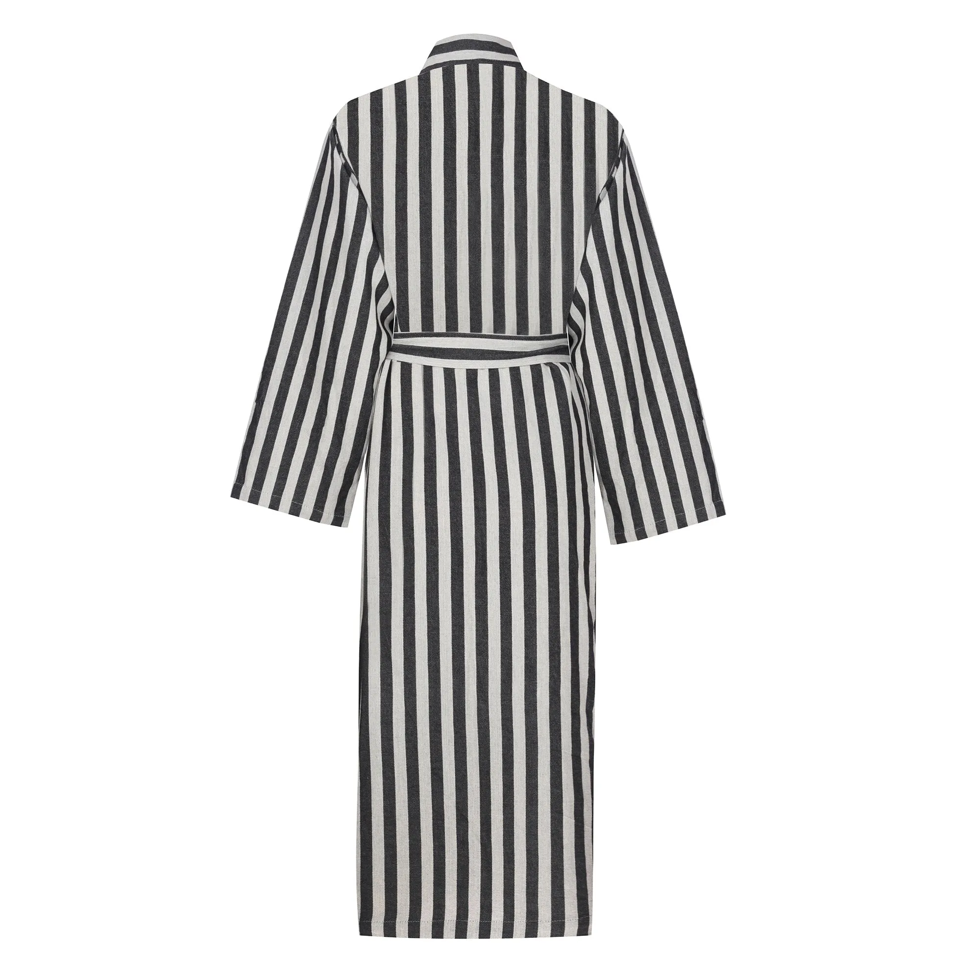 Turkish Linen Robe | Black Stripe sold by Obakki product image thumbnail 2