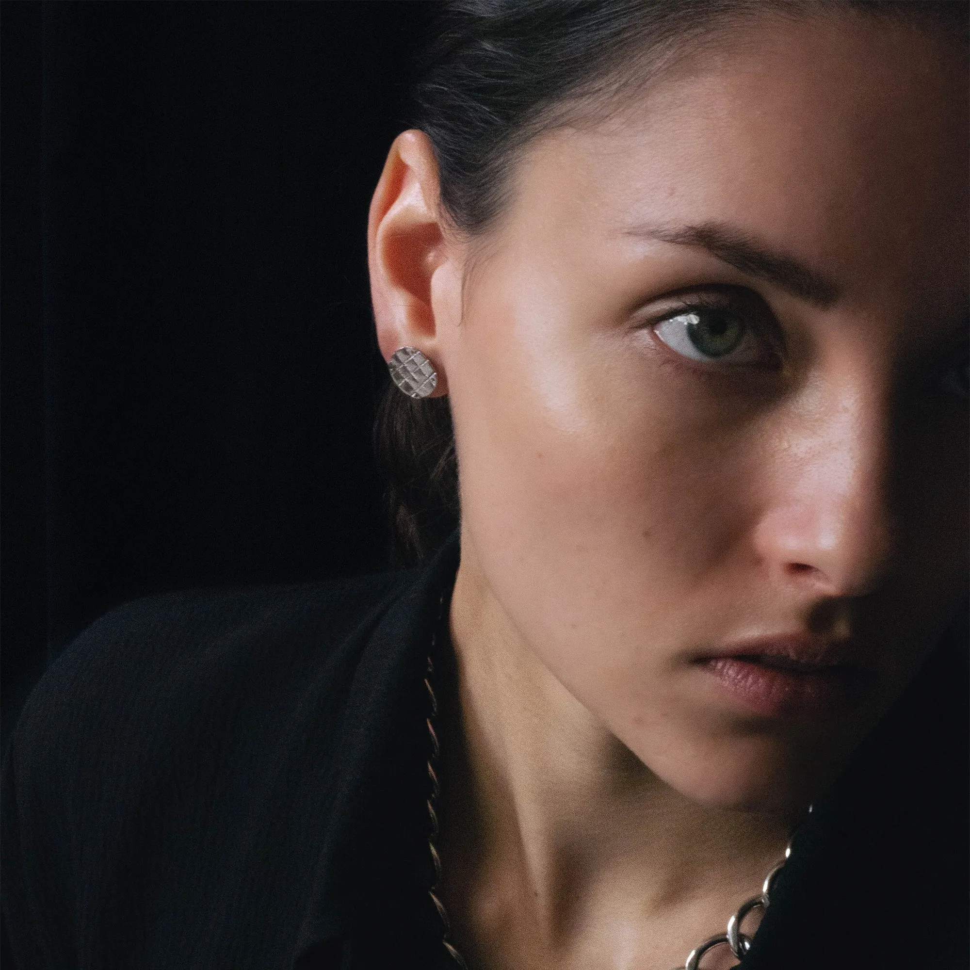 Grooved Circle Earrings sold by Obakki product image thumbnail 3