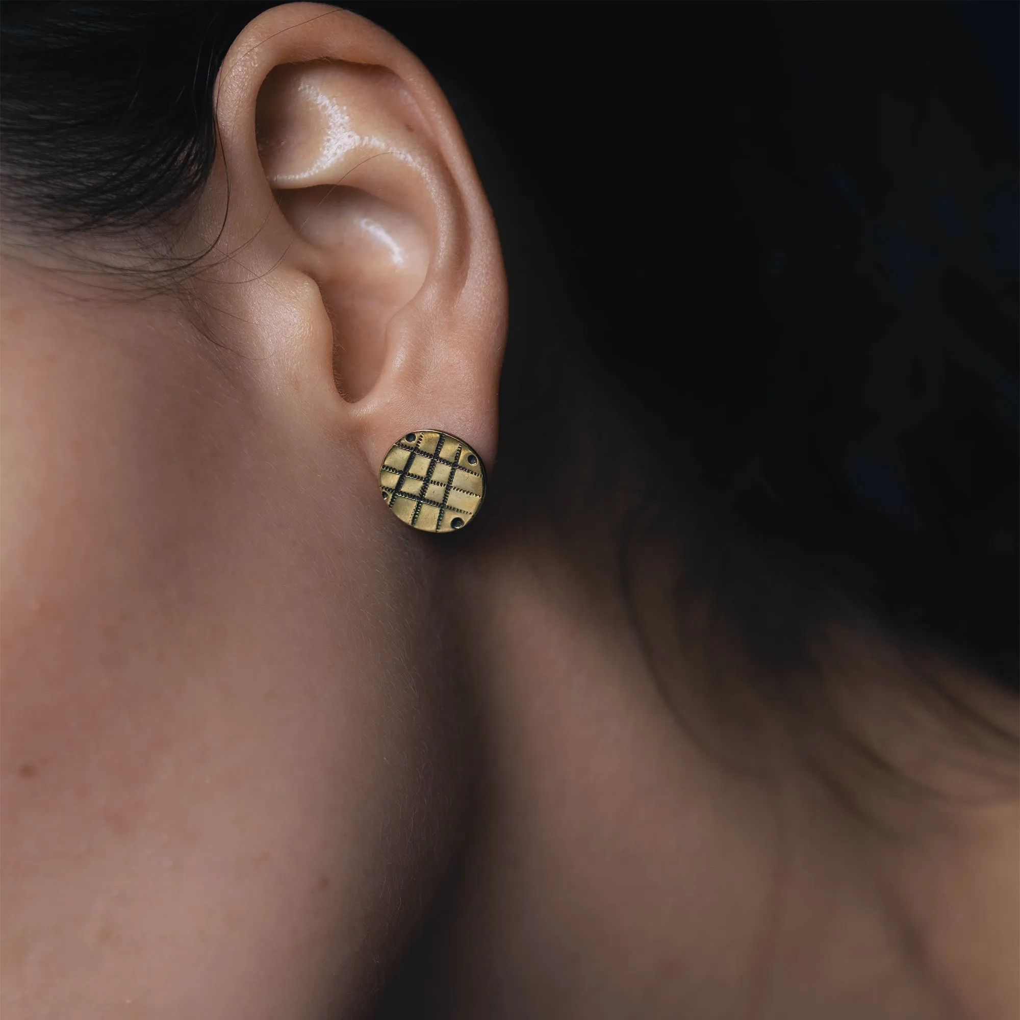 Grooved Circle Earrings sold by Obakki product image thumbnail 4
