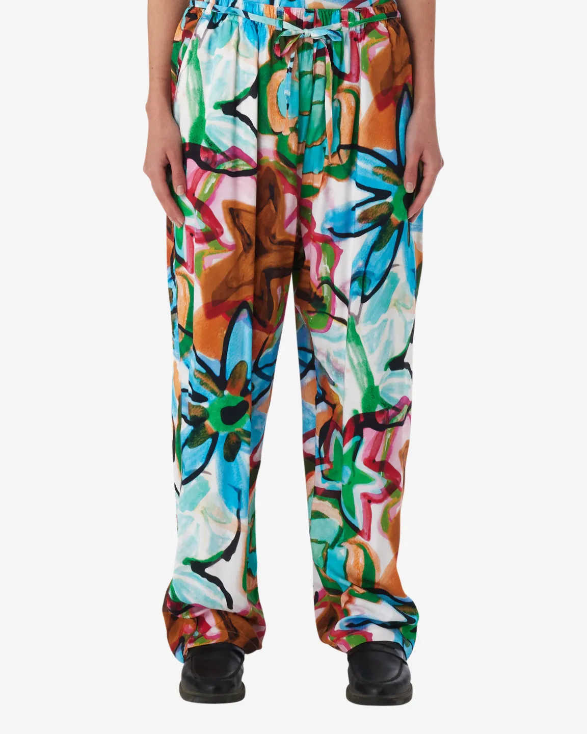 MARKER DRAWN FLOWER PANT sold by Obey