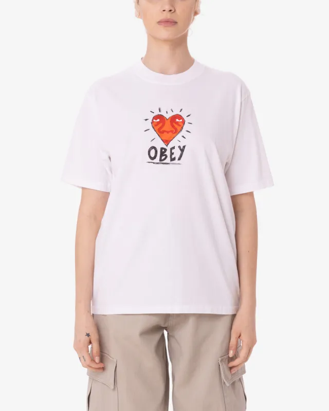 HEART SCRIBBLE MAXINE PIGMENT T-SHIRT sold by Obey