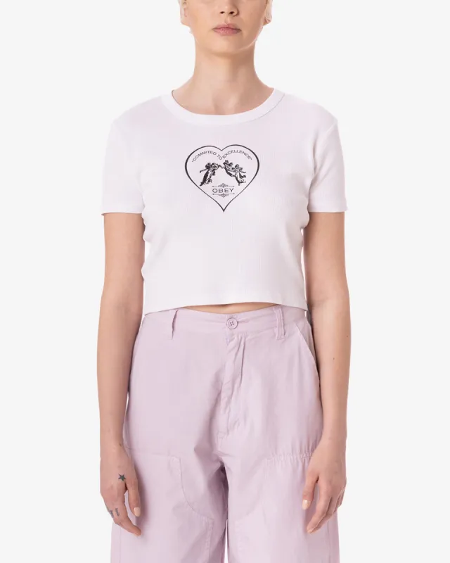 COMMITED TO EXCELLENCE CROPPED RIB T-SHIRT sold by Obey