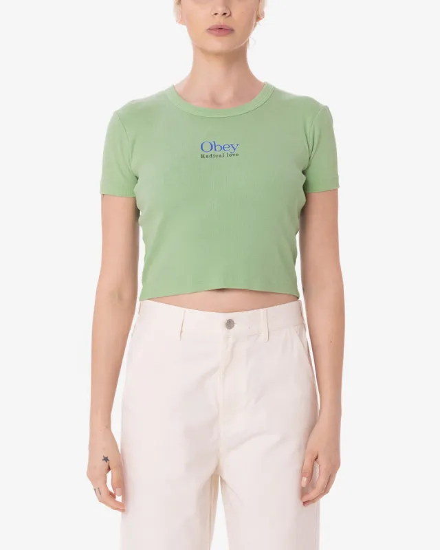 RADICAL LOVE CROPPED EMMA RIB T-SHIRT sold by Obey