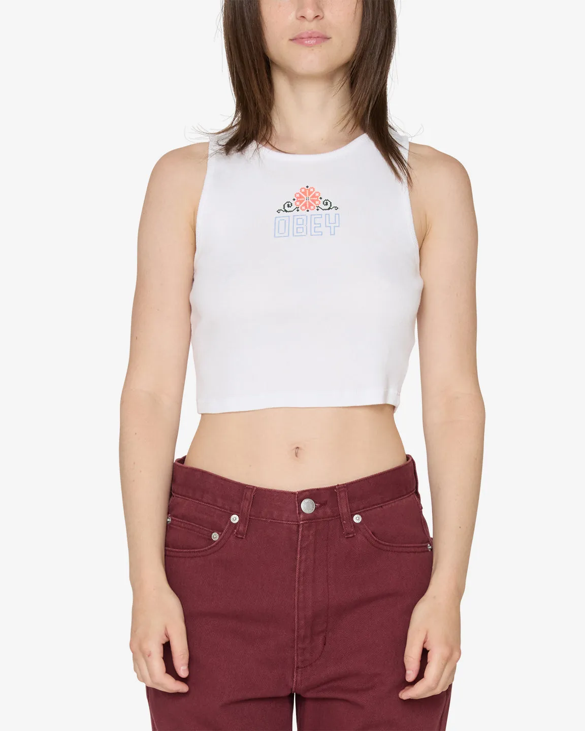 CROSS STITCH RIB TANK sold by Obey product image thumbnail 3