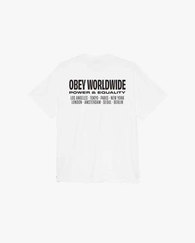 WORLDWIDE POWER & EQUALITY HEAVYWEIGHT T-SHIRT sold by Obey