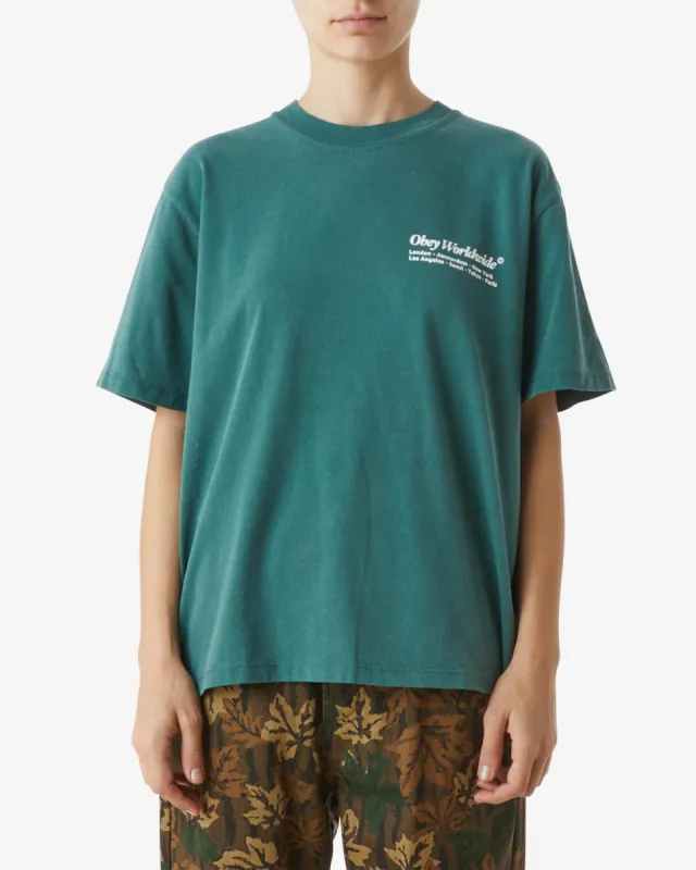 WAVY FLOWER PIGMENT T-SHIRT sold by Obey