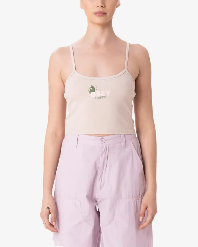 SITTING FAIRY SPAGHETTI STRAP CROP TANK sold by Obey