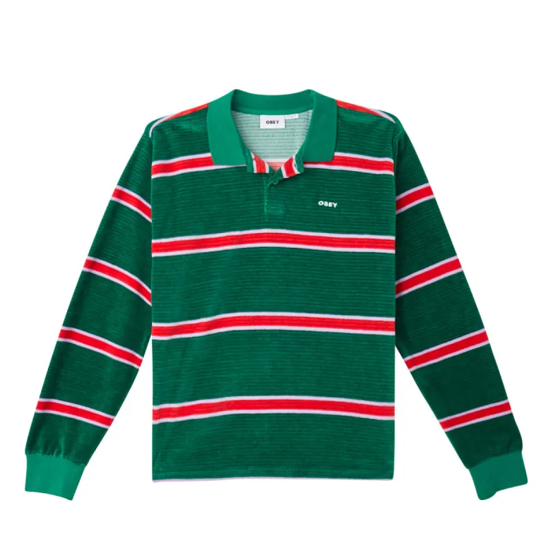 HOLSTIEN VELOUR LS POLO made by Obey