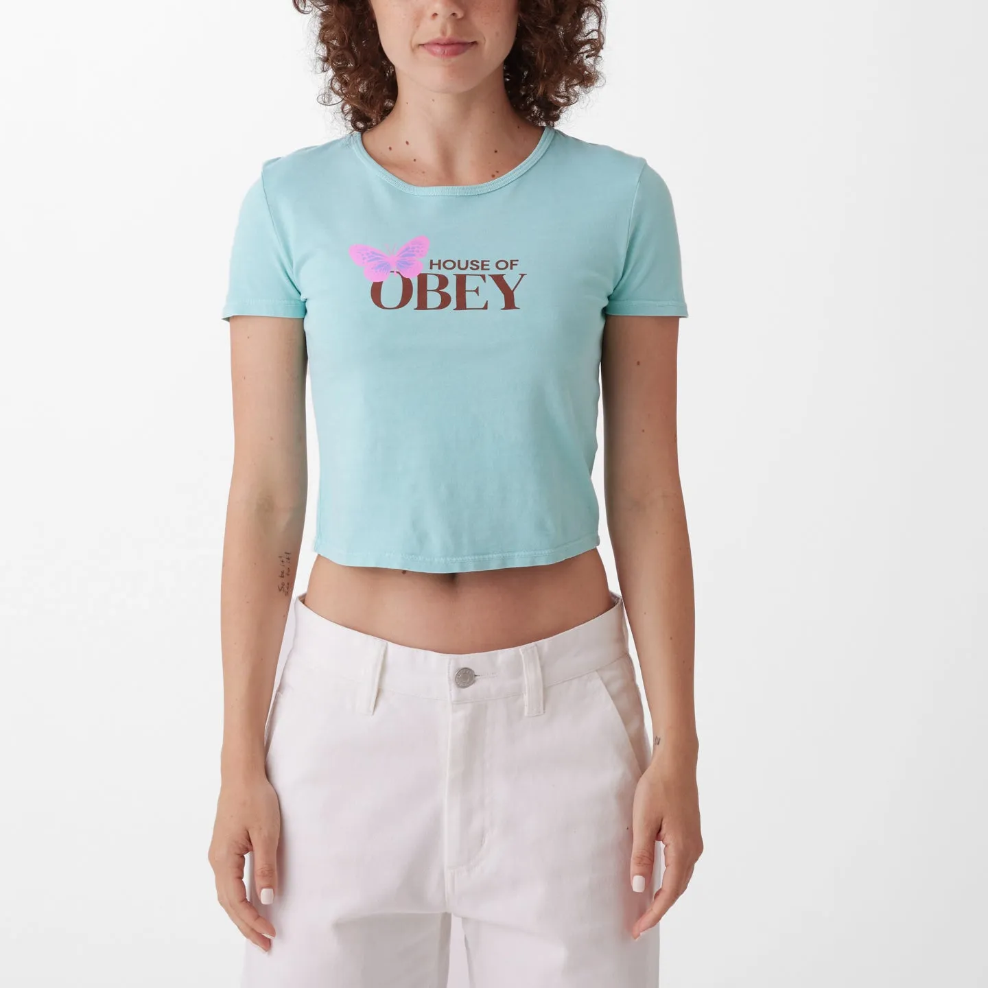 HOUSE OF OBEY BUTTERFLY CROPPED CHLOE FITTED T-SHIRT sold by Obey product image thumbnail 3