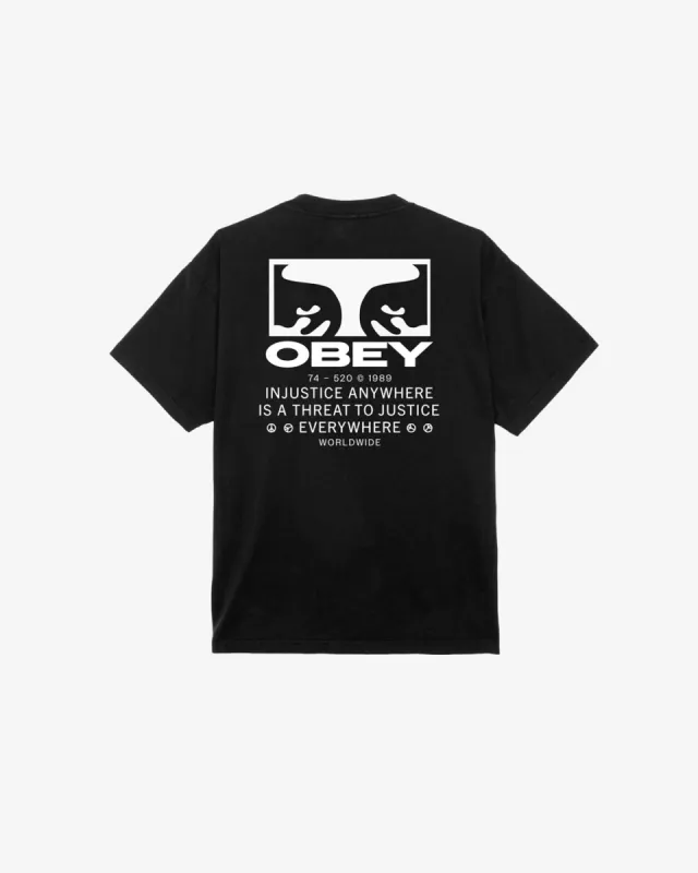 JUSTICE EVERYWHERE HEAVYWEIGHT T-SHIRT sold by Obey