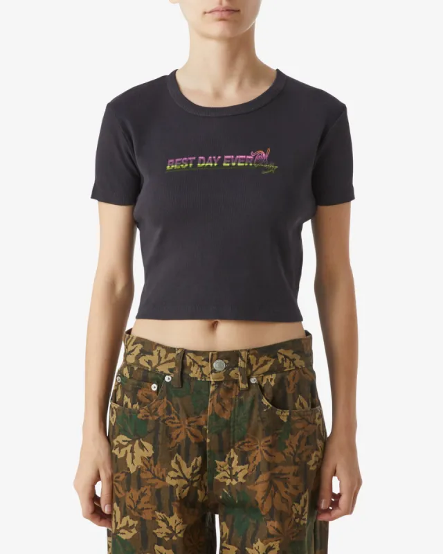 BEST DAY EVER CROPPED RIB T-SHIRT sold by Obey