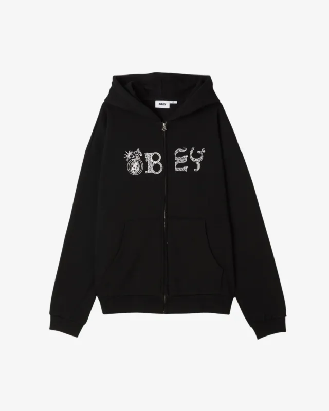 WOODCUT EXTRA HEAVY ZIP HOOD ZIP-UP sold by Obey