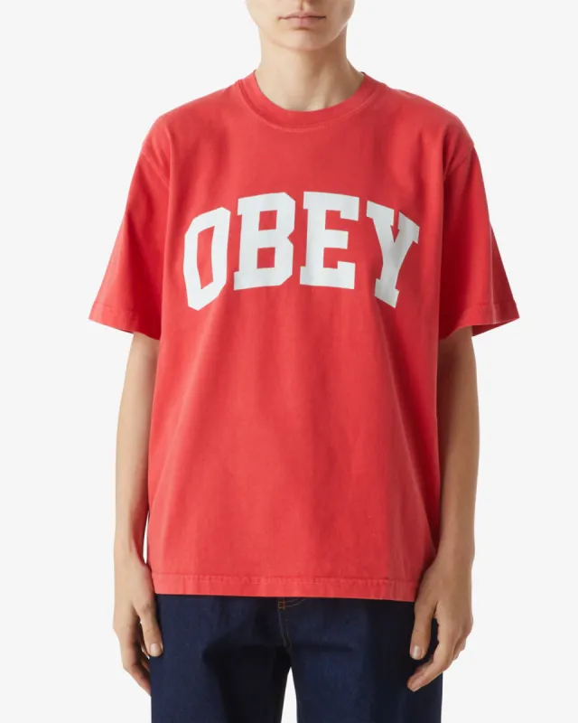 COLLEGIATE FILL PIGMENT T-SHIRT sold by Obey