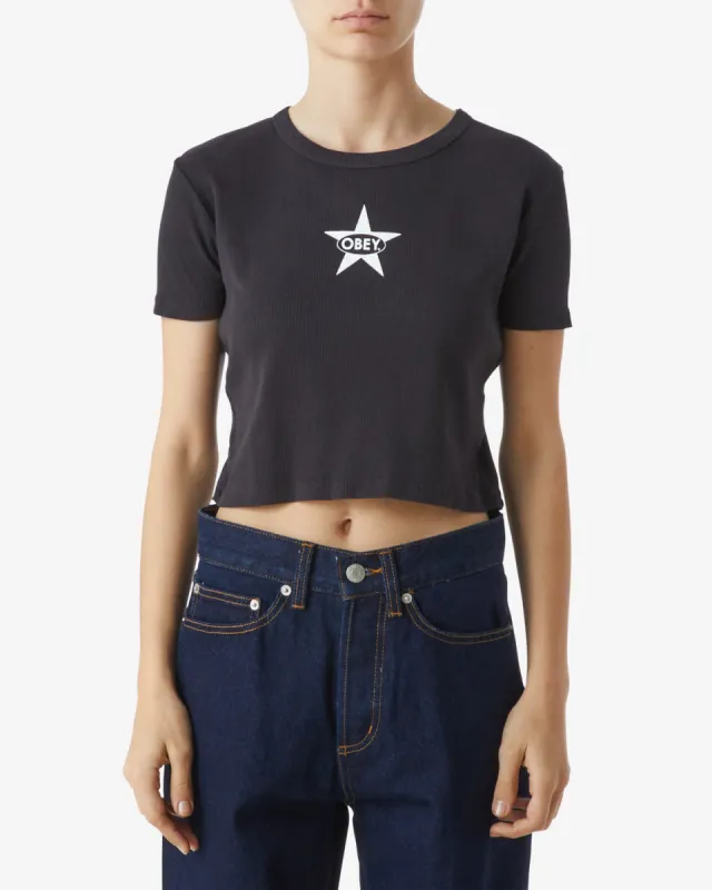 OBEY STAR CROPPED RIB T-SHIRT sold by Obey