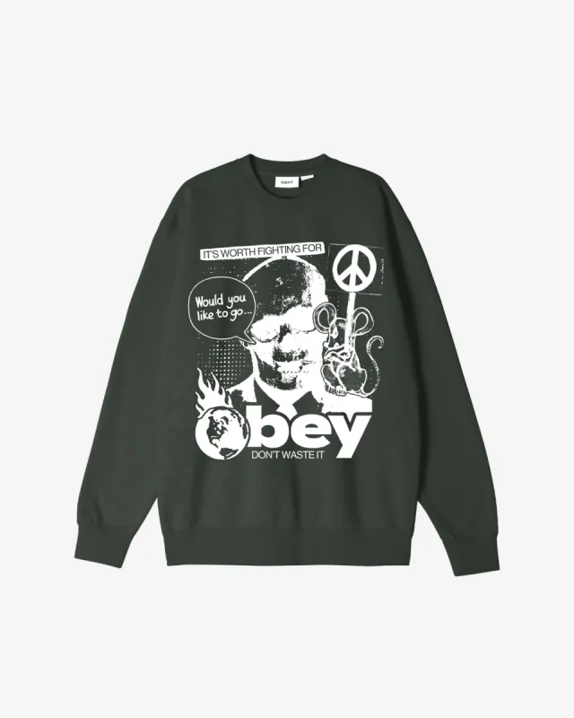 DONT WASTE IT PREMIUM CREW sold by Obey