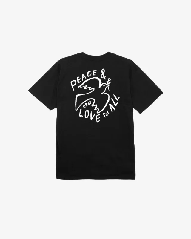 PEACE & LOVE FOR ALL CLASSIC T-SHIRT sold by Obey