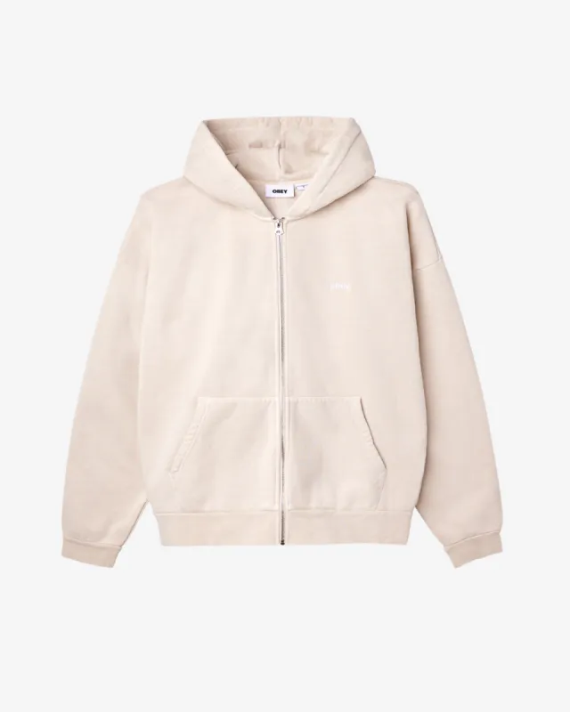 LOWERCASE PIGMENT ZIP HOOD sold by Obey