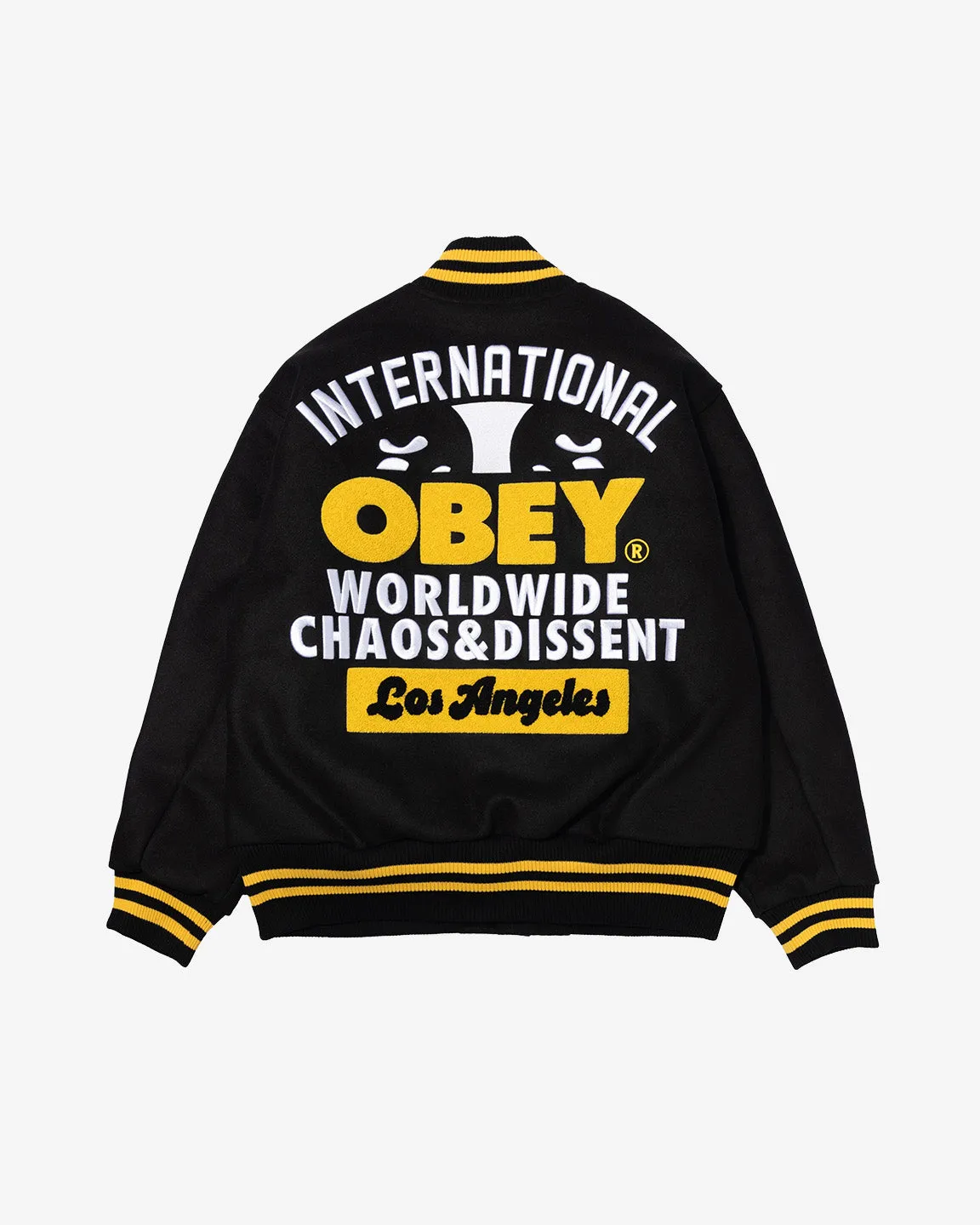 LOS ANGELES INTERNATIONAL VARSITY JACKET sold by Obey product image thumbnail 2