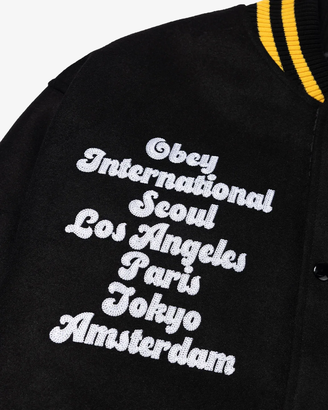 LOS ANGELES INTERNATIONAL VARSITY JACKET sold by Obey product image thumbnail 4