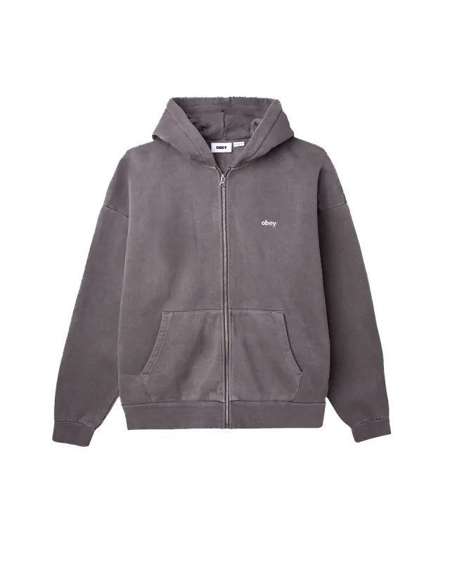 LOWERCASE PIGMENT ZIP HOOD sold by Obey