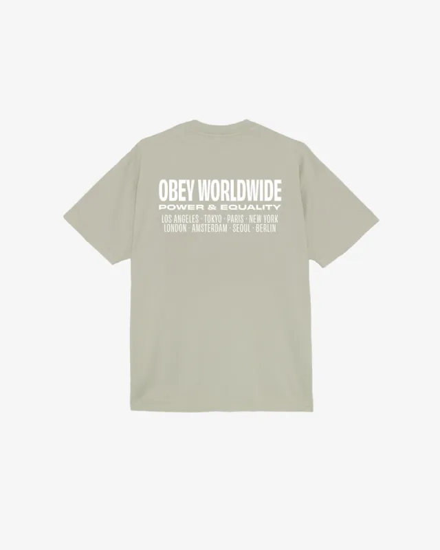 WORLDWIDE POWER & EQUALIT HEAVYWEIGHT T-SHIRT sold by Obey