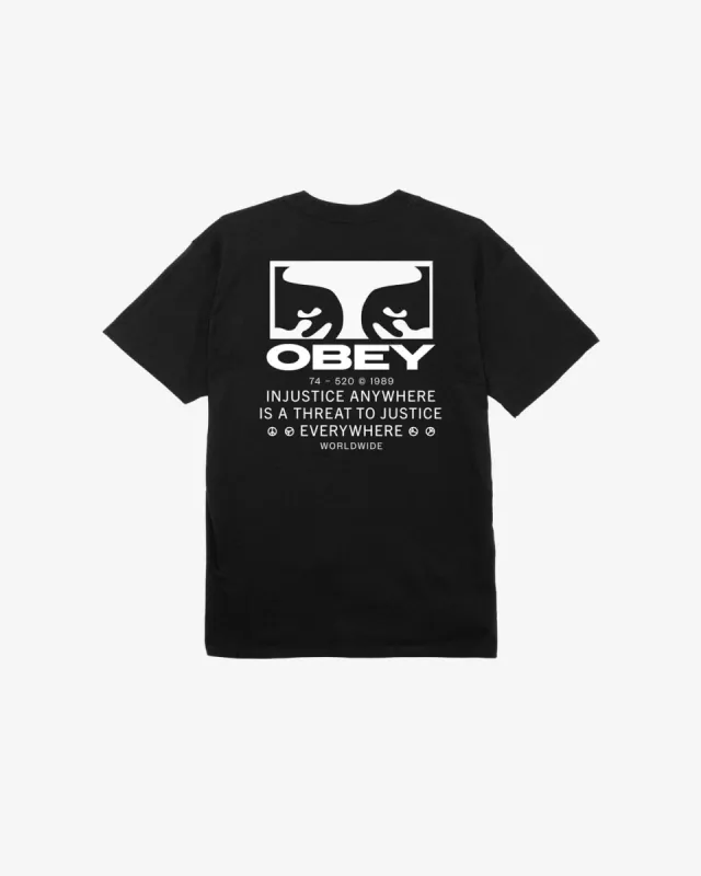JUSTICE EVERYWHERE CLASSIC T-SHIRT sold by Obey