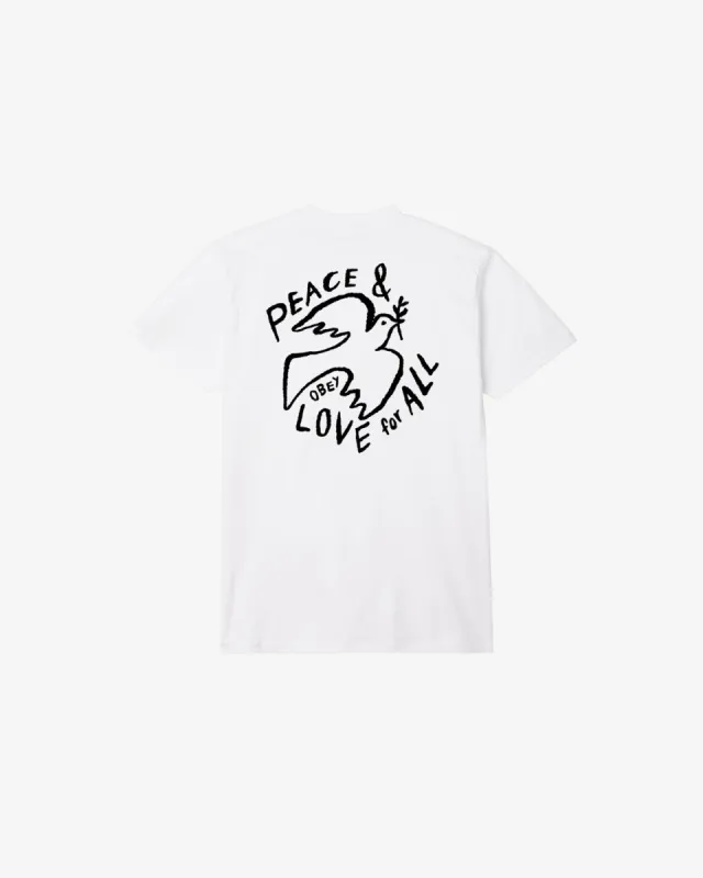 PEACE & LOVE FOR ALL CLASSIC T-SHIRT sold by Obey