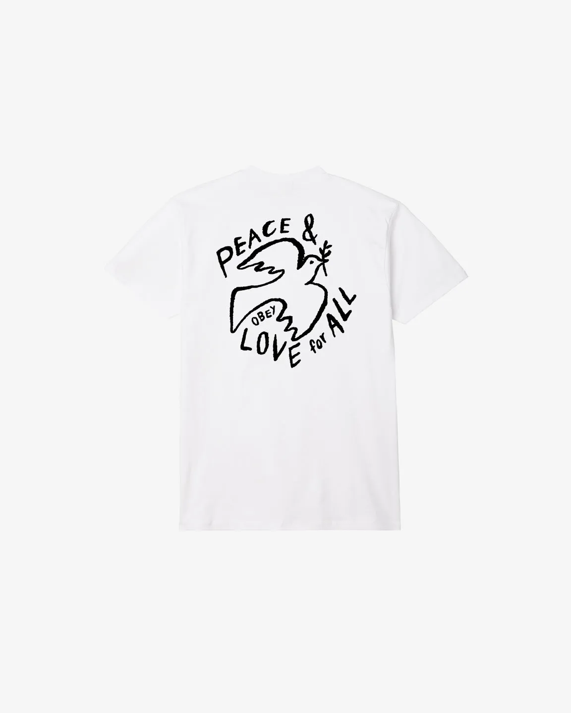 PEACE & LOVE FOR ALL CLASSIC T-SHIRT sold by Obey