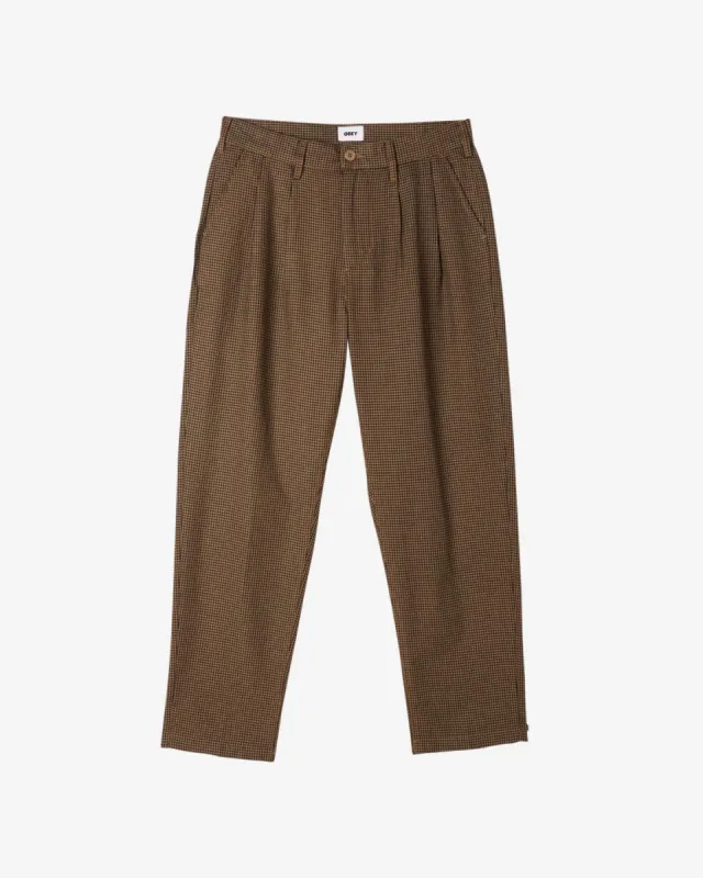 FUBAR HOUNDSTOOTH PLEATED PANT sold by Obey