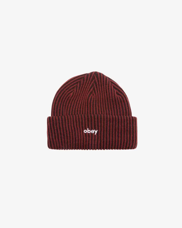 BOWERY 2-TONE RIB BEANIE sold by Obey