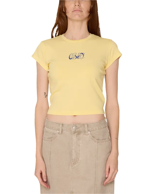 SWIRLY SCRIPT HAYDEN T-SHIRT sold by Obey