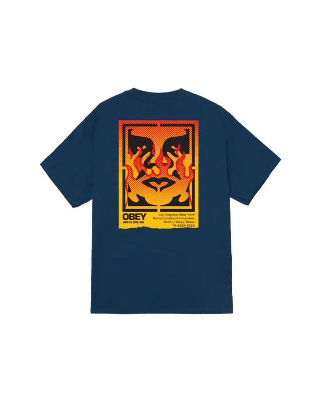 ICON STENCIL FLAME CLASSIC T-SHIRT sold by Obey