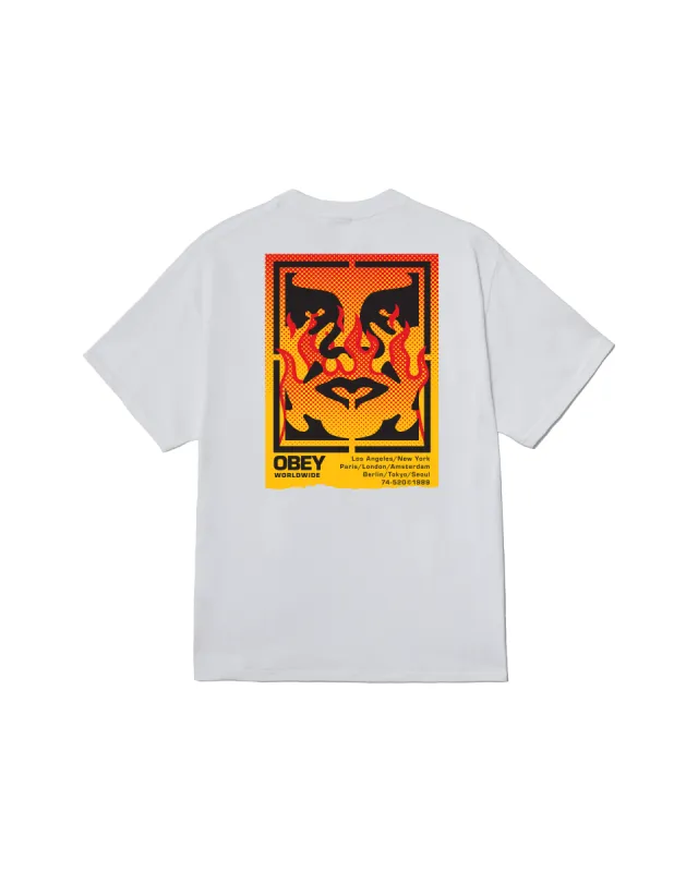 ICON STENCIL FLAME CLASSIC T-SHIRT sold by Obey