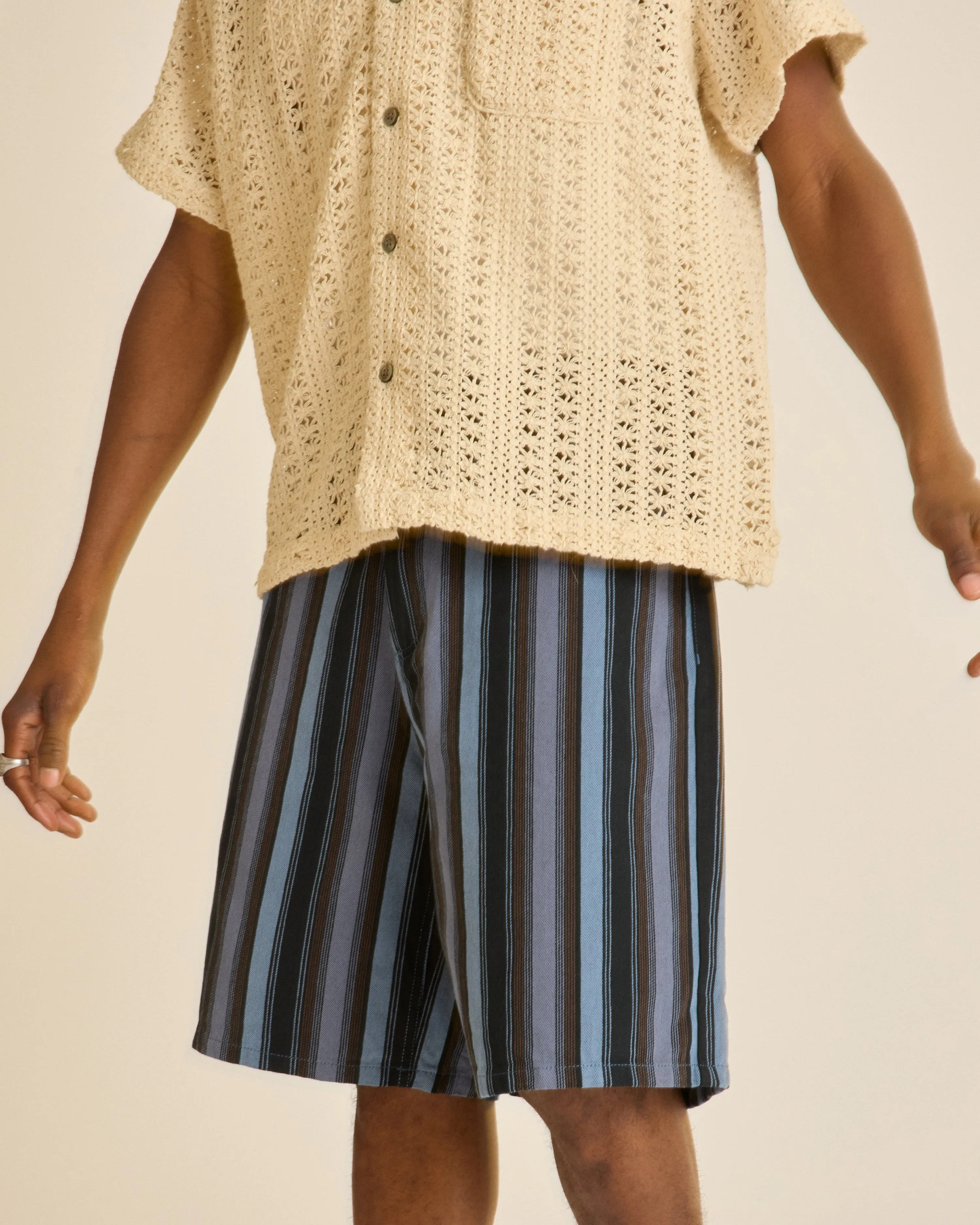 BAJA STRIPE BAGGY DENIM SHORT sold by Obey product image thumbnail 4