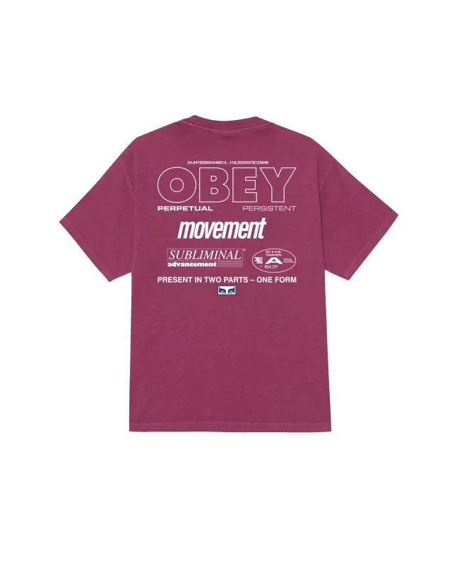 PERSISTENT MOVEMENT PIGMENT T-SHIRT sold by Obey