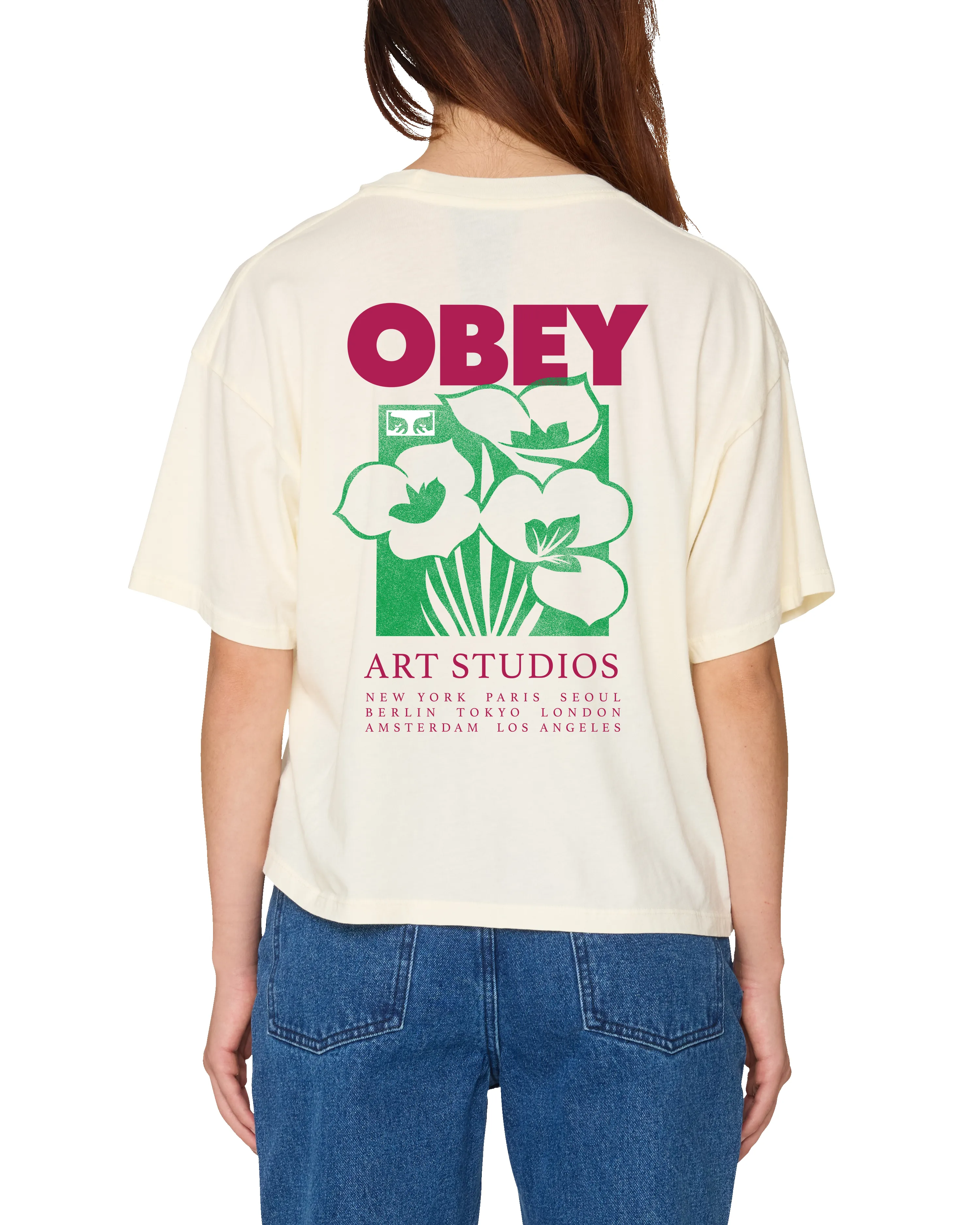 ART STUDIO FLOWERS ROW T-SHIRT sold by Obey