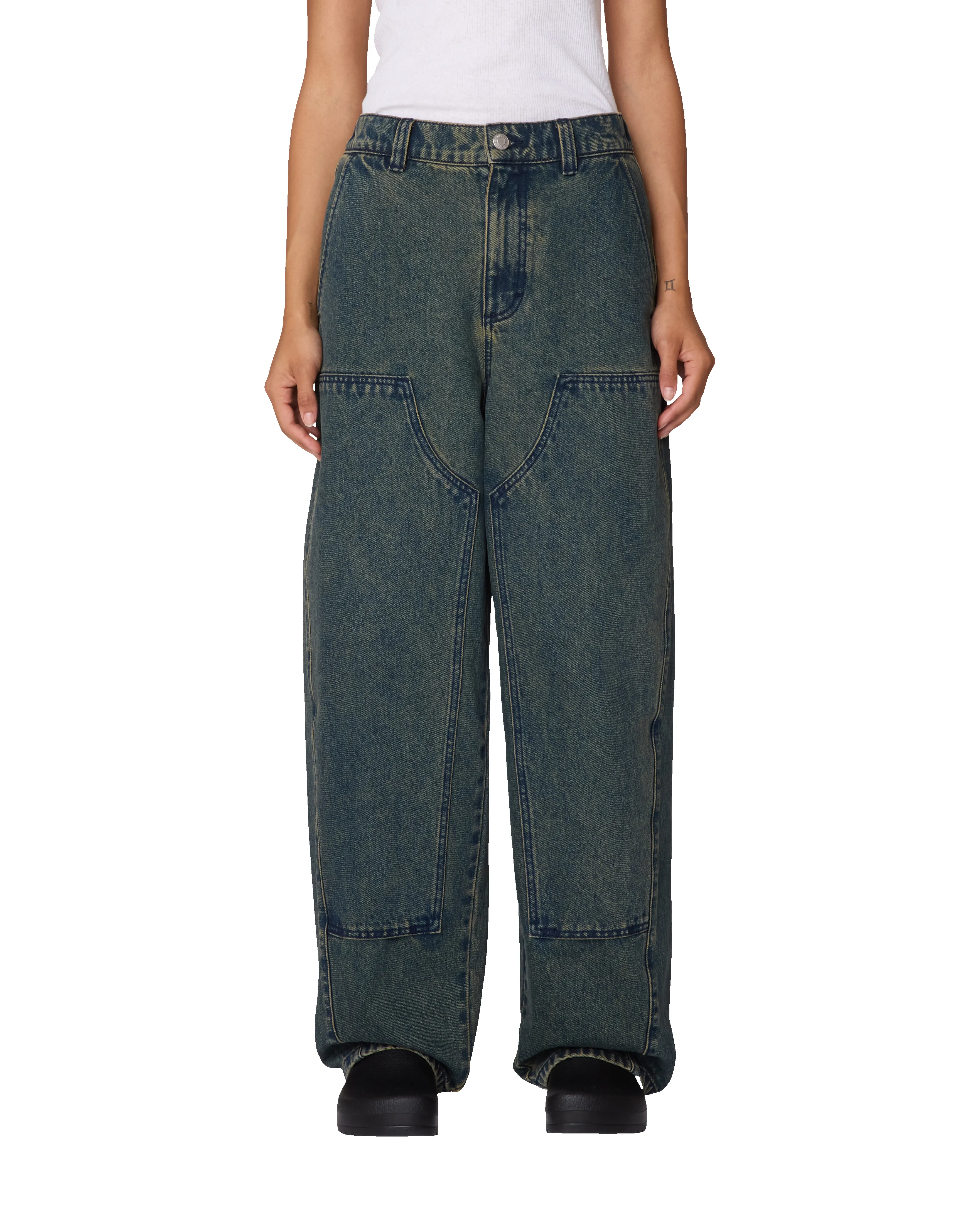 LEAH III BAGGY DBL KNEE DENIM sold by Obey