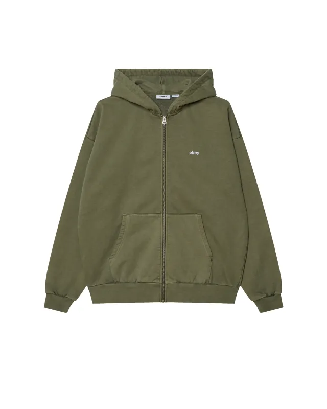 LOWERCASE PIGMENT ZIP HOOD sold by Obey