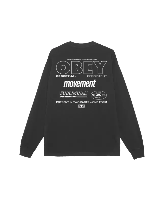 PERSISTENT MOVEMENT PIGMENT LS T-SHIRT sold by Obey
