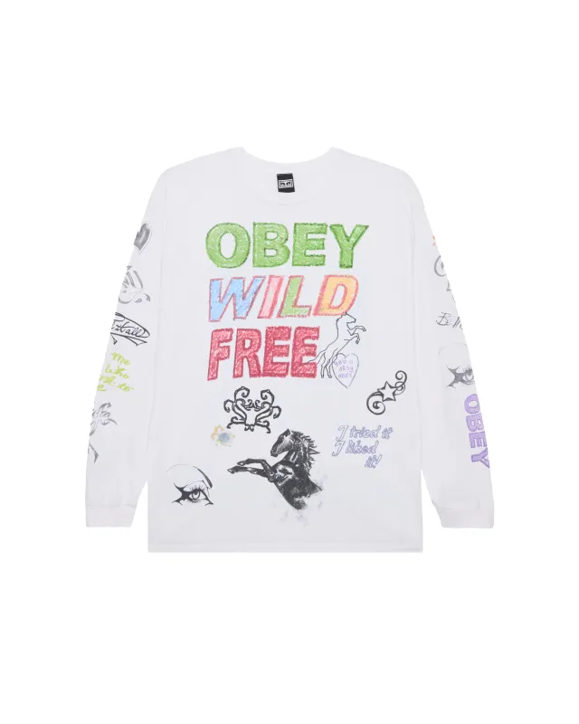 WILD FREE LS VINTAGE T-SHIRT sold by Obey