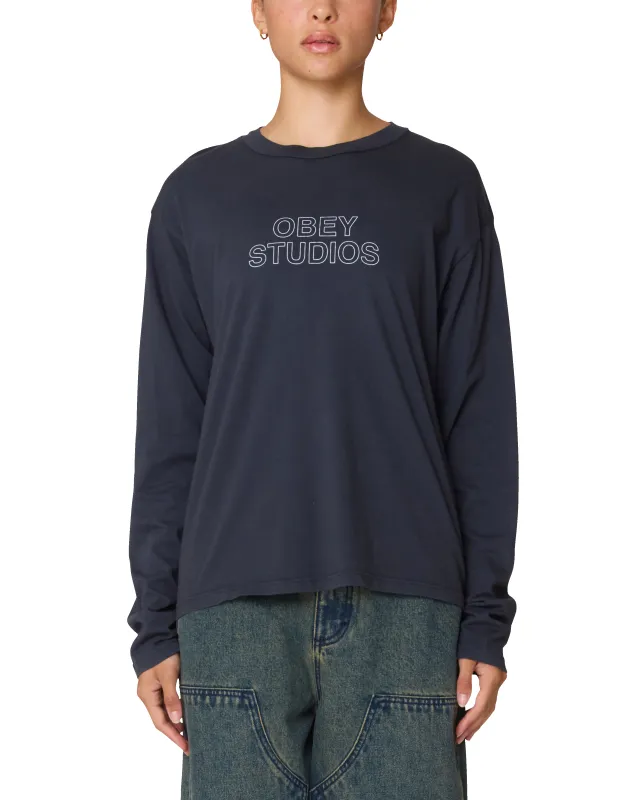 OBEY STUDIOS OUTLINE LS MICHA T-SHIRT sold by Obey