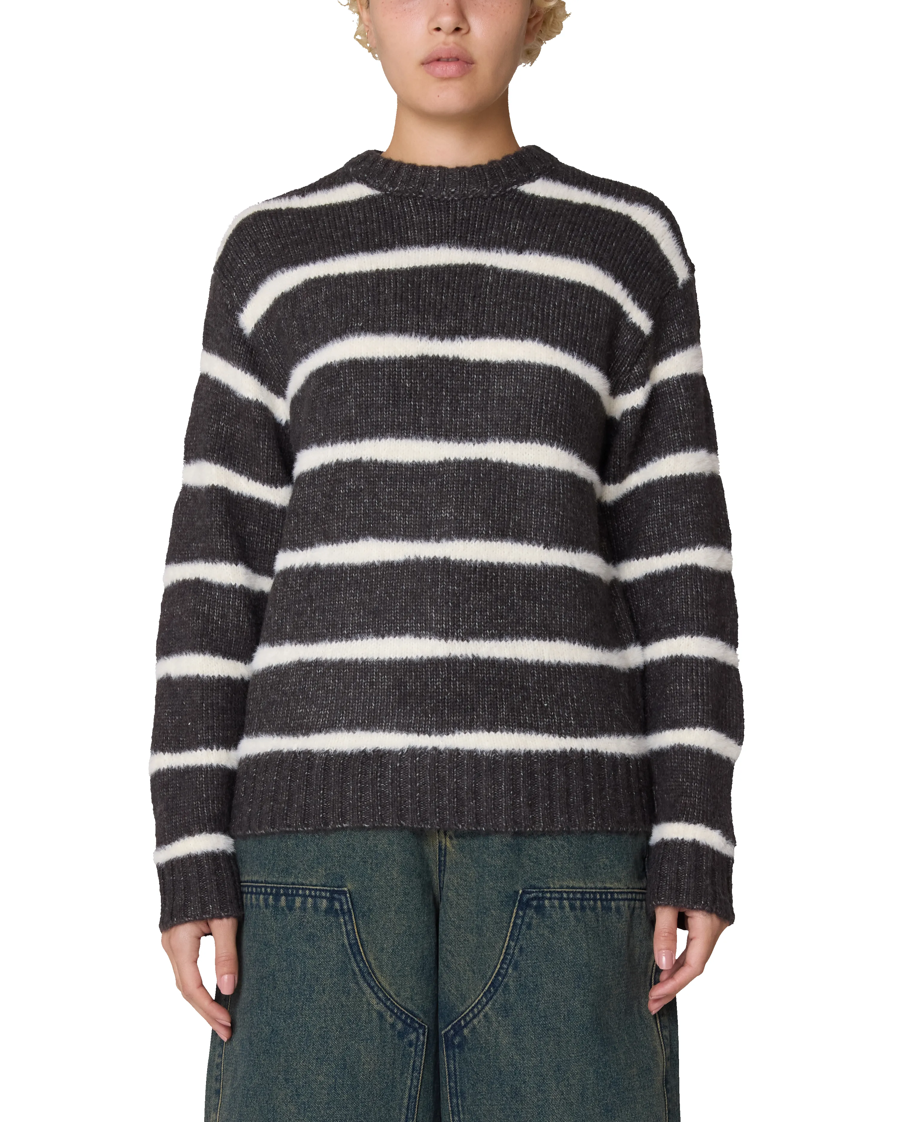 CASEY STRIPE CREW SWEATER sold by Obey