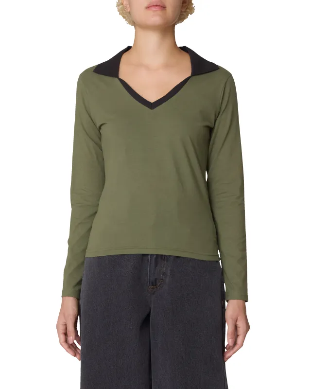 MEDEA COLLARED LS POLO sold by Obey