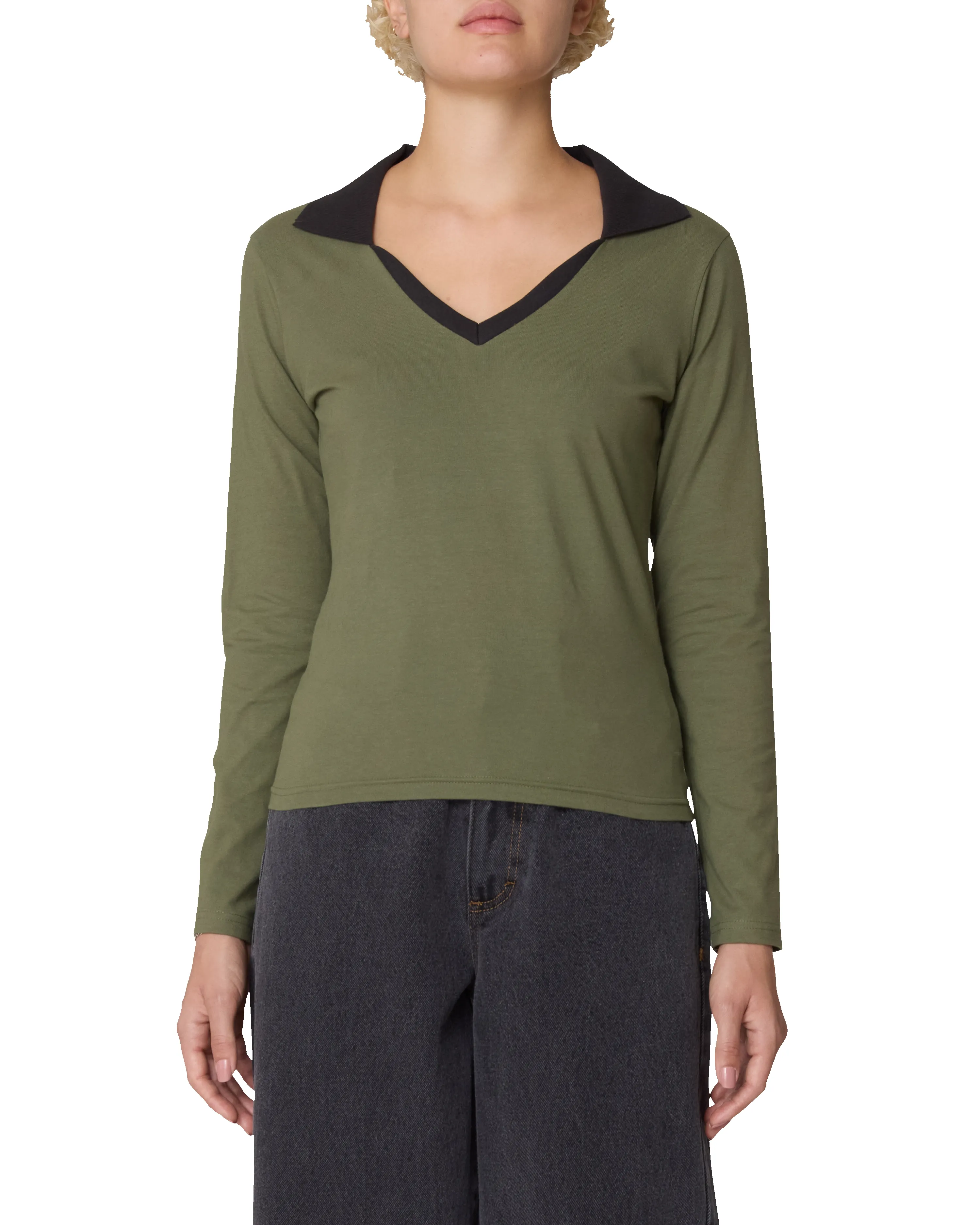 MEDEA COLLARED LS POLO sold by Obey